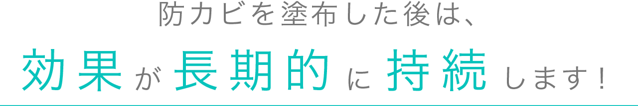 防カビを塗布した後は、効果が長期的に持続します！