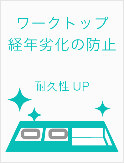 ワークトップの経年劣化の防止