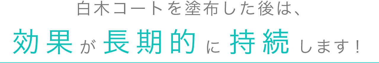 白木コーティングを塗布した後は、効果が長期的に持続します！