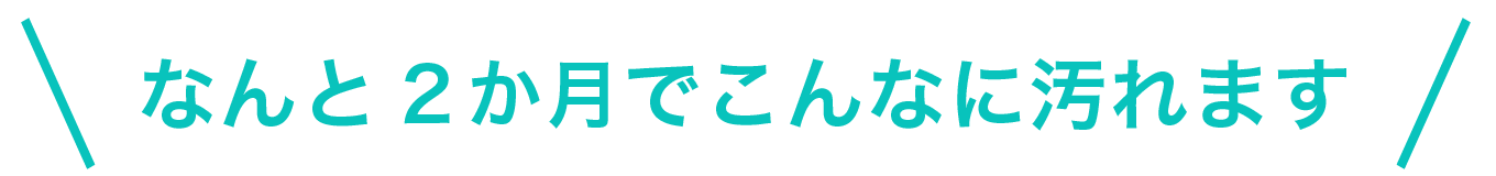 「なんと2ヶ月でこんなに汚れます」イメージ画像