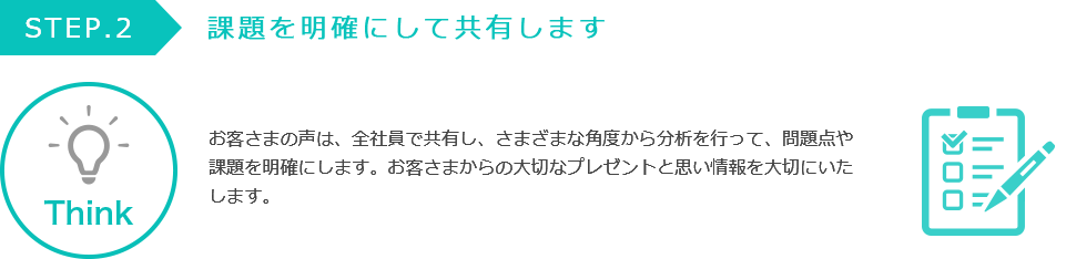 課題を明確にして共有します